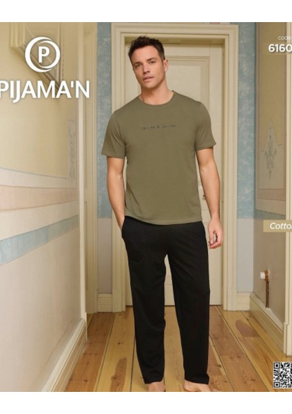 6160 Erkek Penye Kısakol Altı Uzun Pijama Takımı