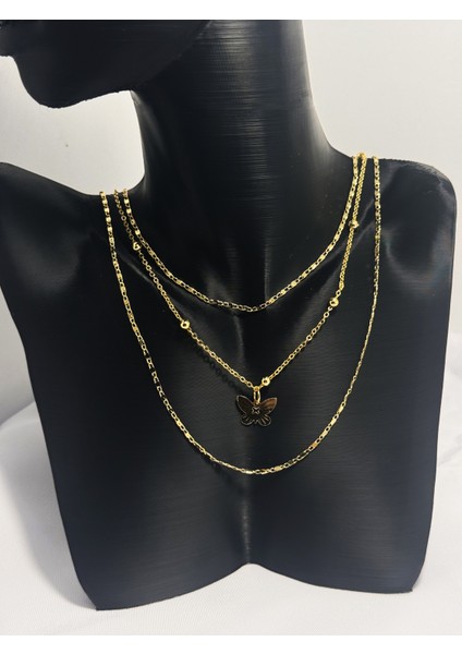 Kelebek Detaylı Altın Kolye