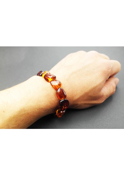 Fosilli Doğal Kesim Damla Kehribar Yetişkin Bileklik fiyatları
