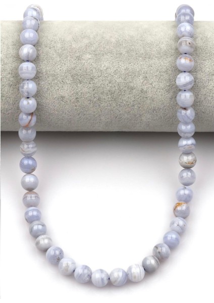 Mavi Kalsedon Doğal Taş Dizi 8 mm Yuvarlak Kesim fiyatları