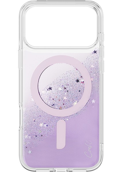 iPhone 17 Pro Max Uyumlu Kılıf M-Safe Şarj Özellikli Yıldız Simli Arka Yüzey Coehl Lyra Kapak Mor fiyatları