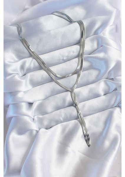 316L Çelik Gümüş Renk 2'li Italyan Zincir Asansör Model Kadın Kolye - Lisinya fiyatları