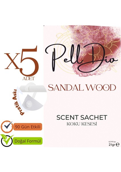 5'li Sandal Ağacı Dolap Ayakkabılık ve Çekmece Parfümlü Kese Kokusu Oda Koku Kesesi fiyatları