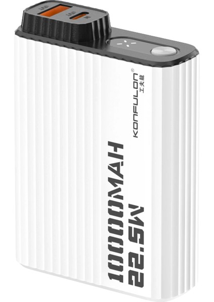 Nrzsnt Konfulon A40Q 10.000 Mah Pd 20W Mini Powerbank - Siyah-Beyaz