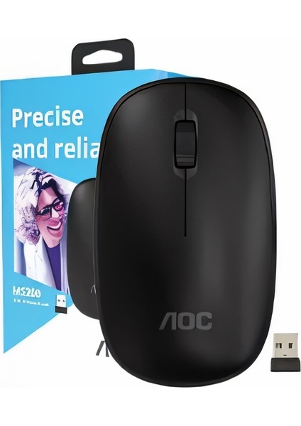 MS200 Kablosuz Mouse, 1200 Dpı, Sessiz Tıklama, 3 Tuş, Tak-Çalıştır
