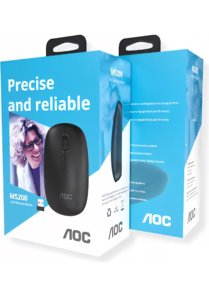 MS200 Kablosuz Mouse, 1200 Dpı, Sessiz Tıklama, 3 Tuş, Tak-Çalıştır indirimleri