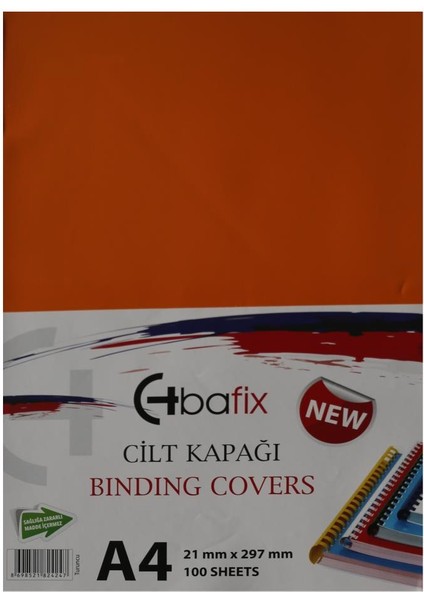 Bafix Cilt Kapağı Plastik Opak A4 160 Mıc Turuncu (100 Lü)