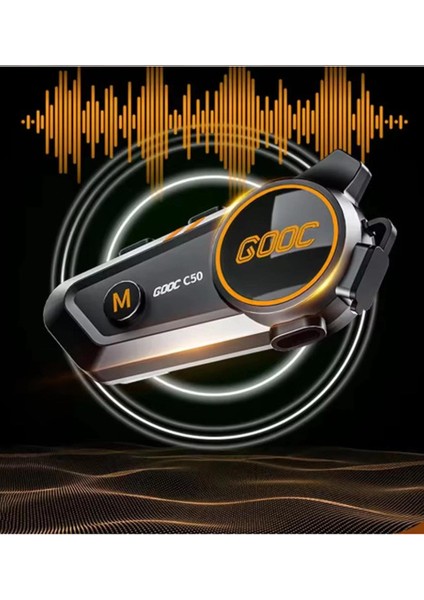 C50 2x Motosiklet Intercom Kask Kulaklık 1000 Mah Rgb Işıklı Çift Eşleşme - Lisinya modelleri