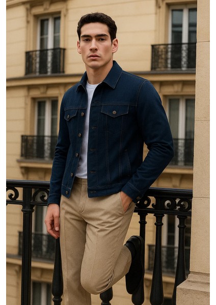 Erkek Günlük Mevsimlik Premium Trend Lacivert Kot Ceket modelleri
