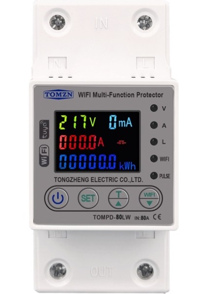 80A Wifi Akıllı Kaçak Akım Rölesi Tomzn 80A Wifi Voltaj Akım Koruyucu Röle TOMPD-80LW