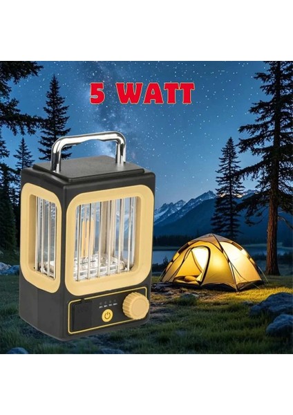 Ampul Solar Şarj Edilebilir 12 LED 1 Rustikli LED Kamp Lambası ( Lisinya )