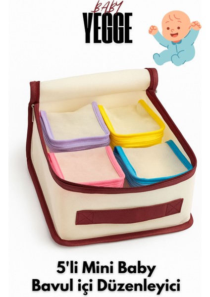 5'li Çocuk Odası Baby Valiz Düzenleyici Bavul Içi Organizer Set Unisex Çanta Düzenleyici