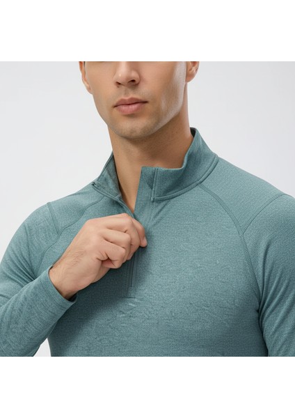 Erkek Uzun Kollu Yüksek Yaka Nefes Alan Kumaş Antrenman Üstü modelleri