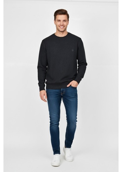 Erkek Büyük Beden Sıfır Yaka Selanik Sweatshirt BGL-ST04871