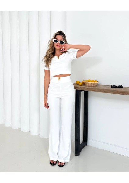 V Aksesuarlı Ottoman Takım Beyaz S255850