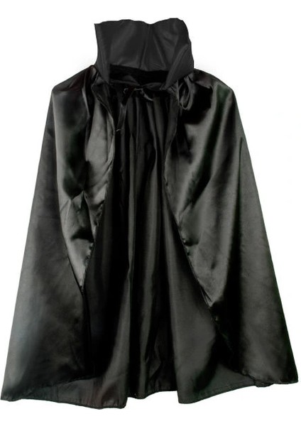 Siyah Renk Yakalı Halloween Pelerini 90 cm