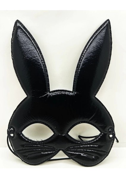 Siyah Renk Kumaş Malzemeden Imal Eva Tavşan Maskesi 19X15 cm modelleri