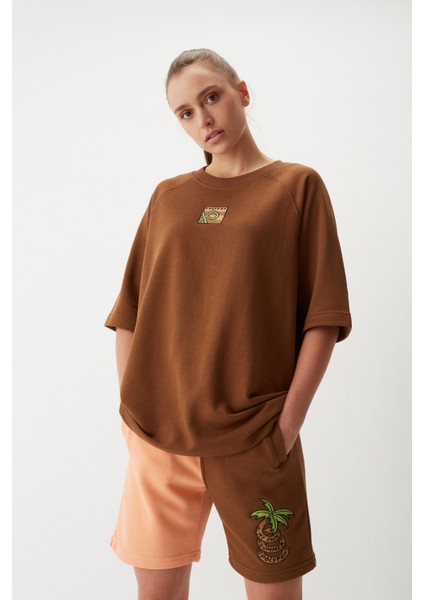 Square Logo Nakışlı Oversize Heavy T-Shirt fırsatları