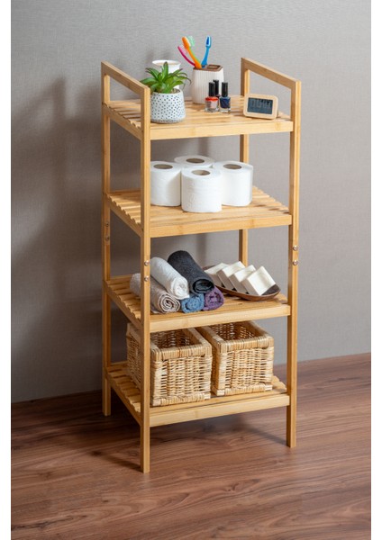 Doğal Bambu Çok Amaçlı Raf 4 Katlı – Banyo, Mutfak ve Salon Düzenleyici – Şık ve Dayanıklı Ahşap Raf Ünitesi fiyatları