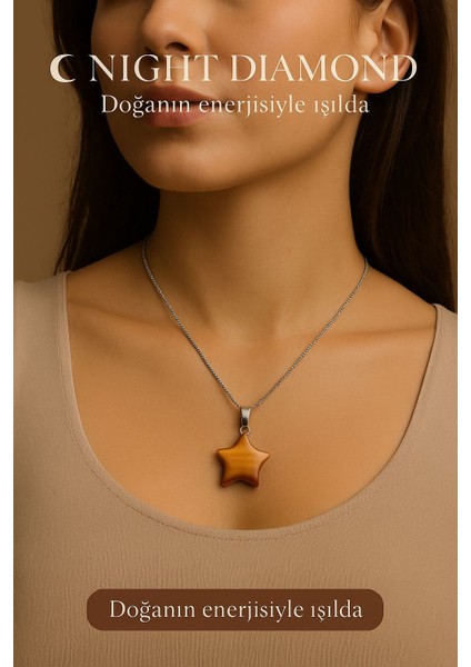 Kadın Kolye Kaplangözü Doğal Taş Zincirli Kolye