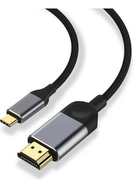3 Metre 8 Gbps Hız 4k/30 Hz Type C To Hdmı Çevirici Dönüştürücü Tv Telefon Pc Hasır Bağlantı Kablosu - Lisinya