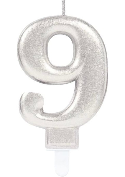 9 Rakam Mum Gümüş Renk - Lisinya