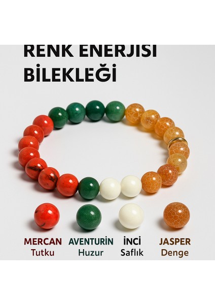 Orijinal Doğal Taş El Yapımı Enerji - Uyum - Denge Sağlayan Bileklik-42