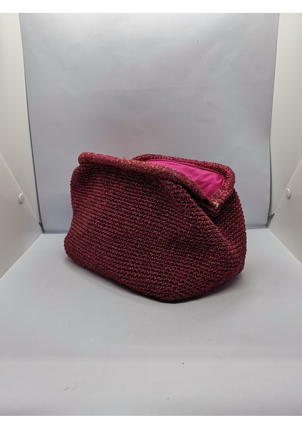 Burslu Bordo Simli Clutch Çanta Supra Ip El Yapımı Astarlı fiyatları