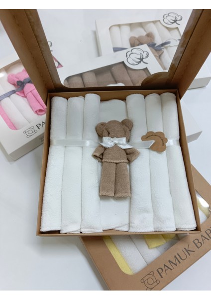 7’li Özel Organik Pamuk Havlu Bebek Ağız Mendili