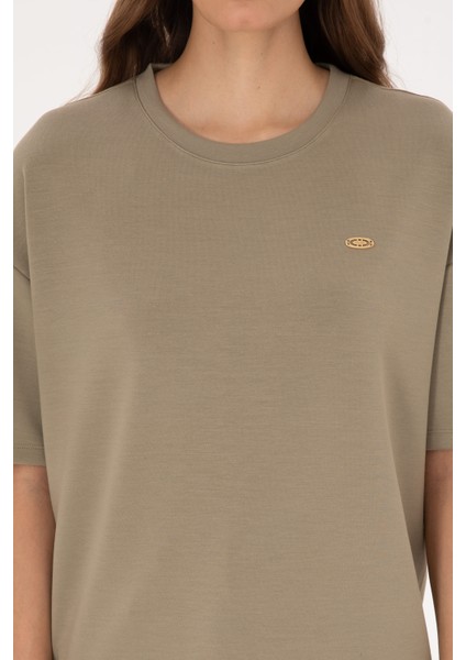 Kadın Açık Haki Tişört 50309440-VR183