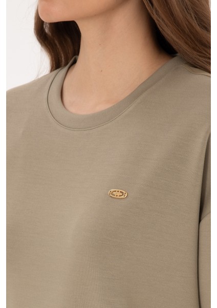 Kadın Açık Haki Tişört 50309440-VR183