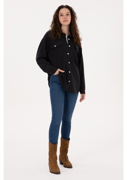 Kadın Siyah Gömlek Örme 50309510-VR046 fırsatları