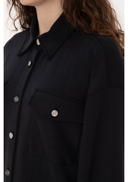 Kadın Siyah Gömlek Örme 50309510-VR046