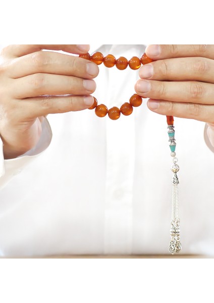 Kararmaz Metal Püsküllü Alpaka Nakkaş Imameli Sıkma Kehribar Efe Tesbih Bal Rengi Küre Kesim fırsatları