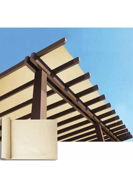 %95 Güneş Koruması Sağlayan Kuşgözlü Gölgelik File 6m x 6m - Bej - Bahçe, Balkon ve Çit Kullanımına Uygun indirimleri