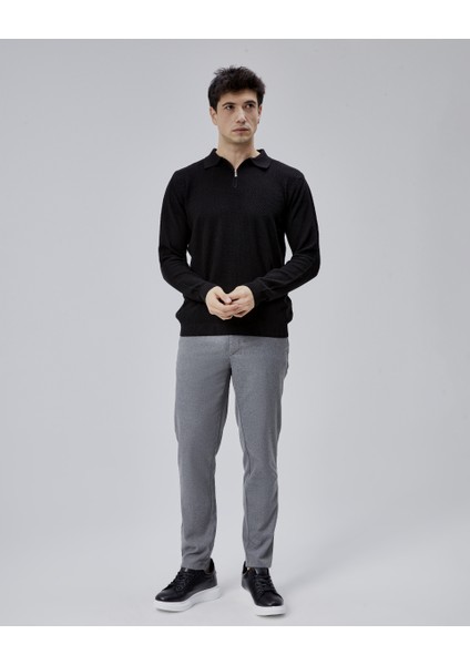 Erkek Triko Kazak 17271 Fermuarlı Polo