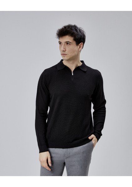 Erkek Triko Kazak 17271 Fermuarlı Polo modelleri