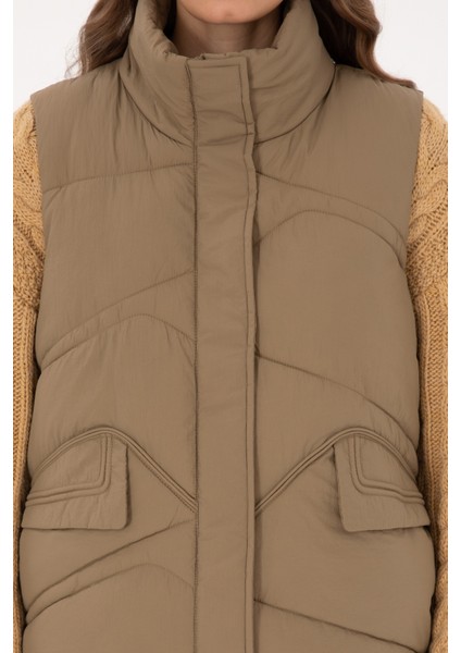 Kadın Açık Haki Yelek (Dokuma) 50308091-VR183