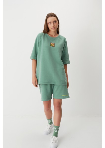 Square Logo Nakışlı Oversize Heavy T-Shirt fiyatları