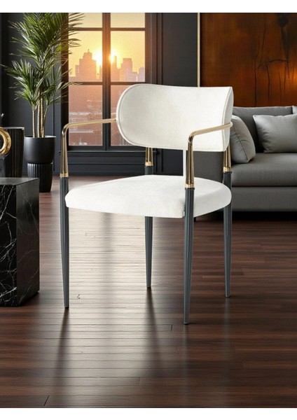 Metal Ayaklı Modern Yemek Sandalyesi