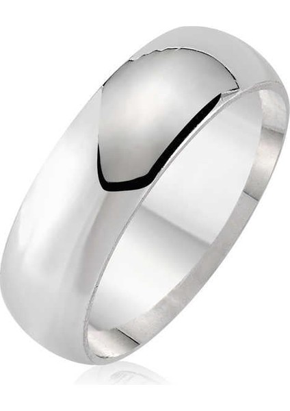Hk Gümüş Alyans Düz Bombeli 6 mm|Gümüş Takı Hediyelik Ürünler