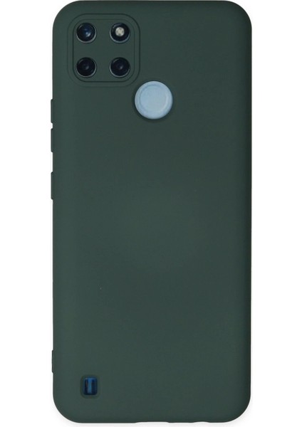 Realme C25Y Kılıf Nano Içi Kadife Silikon - Koyu Yeşil