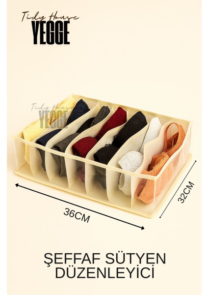 Şeffaf Sütyen Düzenleyici 36 x 32 x 12CM Dolap Içi Sütyen Organizer Çekmece Sütyen Düzenleyici
