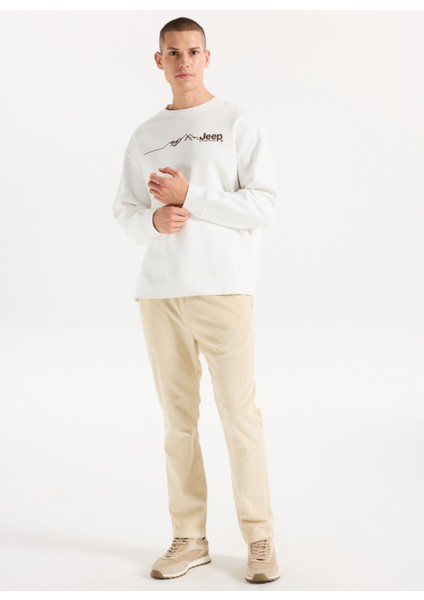 Bisiklet Yaka Baskılı Ekru Erkek Sweatshırt J5WM-SWT7297 fiyatları