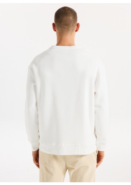 Bisiklet Yaka Baskılı Ekru Erkek Sweatshırt J5WM-SWT7297 indirimleri