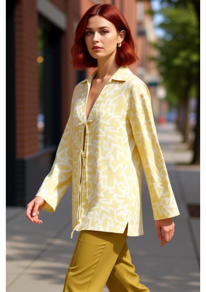 Kadın Için Yazlık Oversize Müslin Gömlek Bağlama Detaylı Plaj ve Günlük Kullanım Ideal Bir Seçim