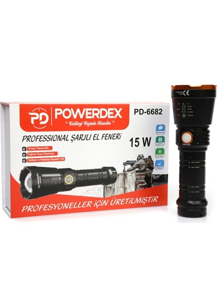 PD-6682 1000 Lümen 15 Watt Profesyonel Şarjlı El Feneri indirimleri
