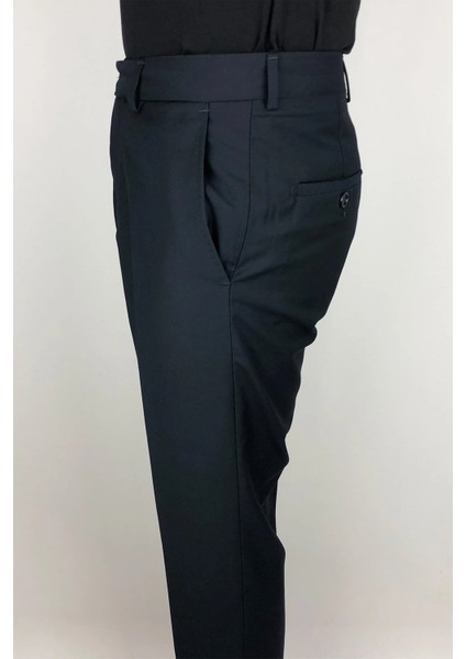 Fistan Store Erkek Düz Yüksek Bel Klasik Kesim Rahat Kalıp Yandan Cepli Boru Paça Büyük Beden Kumaş Pantolon modelleri