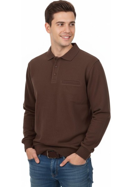 Erkek Polo Yaka Cepli Selanik Sweatshirt Regular Kalıp BGL-ST04872 fiyatları