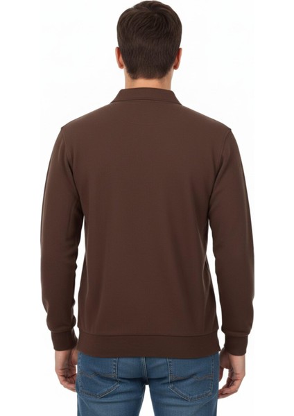 Erkek Polo Yaka Cepli Selanik Sweatshirt Regular Kalıp BGL-ST04872 modelleri